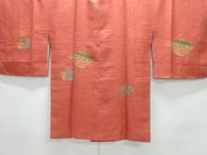 未使用品　汕頭刺繍陶片に花模様絵羽道行コート